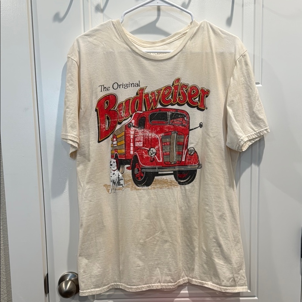 Budweiser Cream Red Retro Short Sleeve Tee